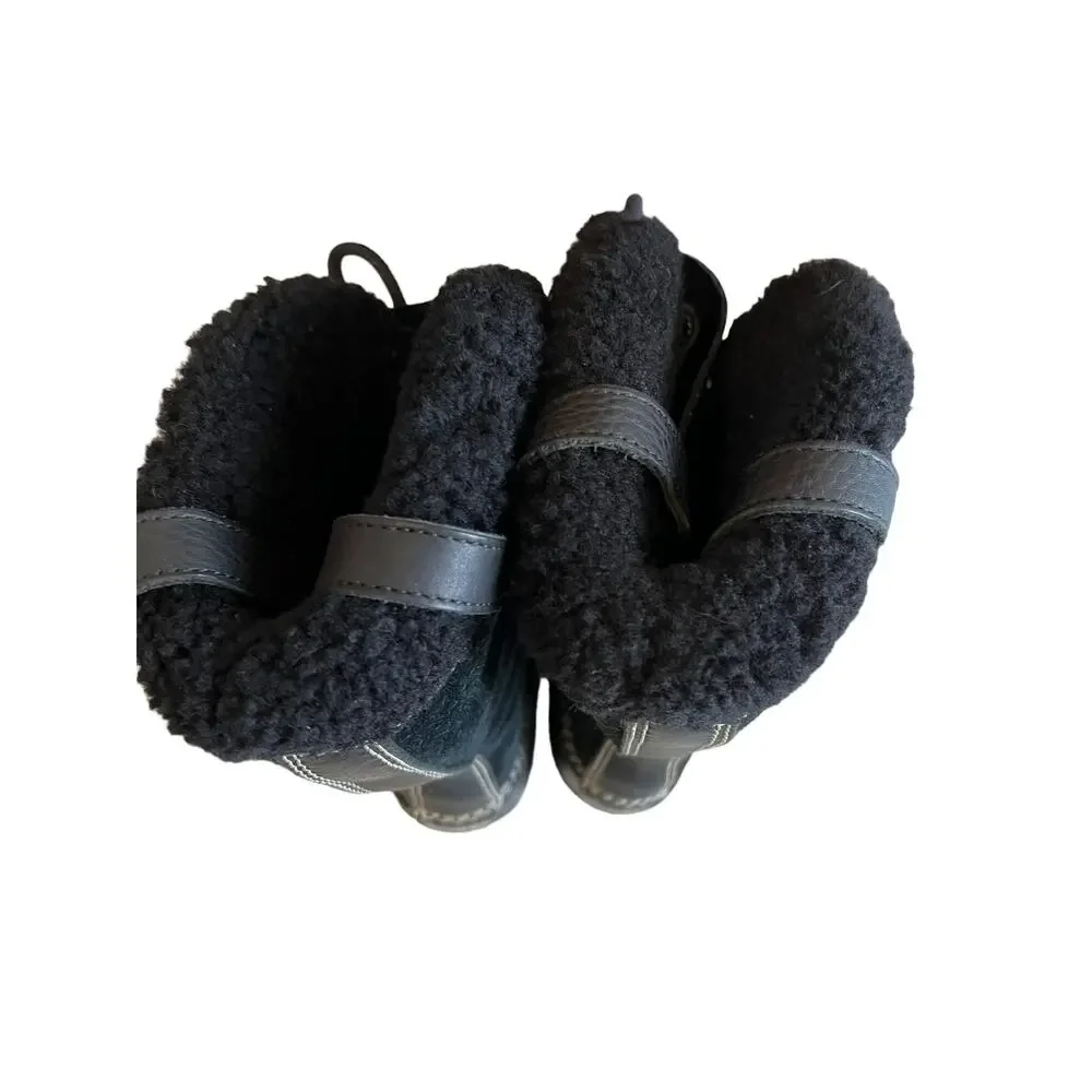 Sorel Joan of Arctic Shearling Snow Boots Black Suede Waterproof 6.5